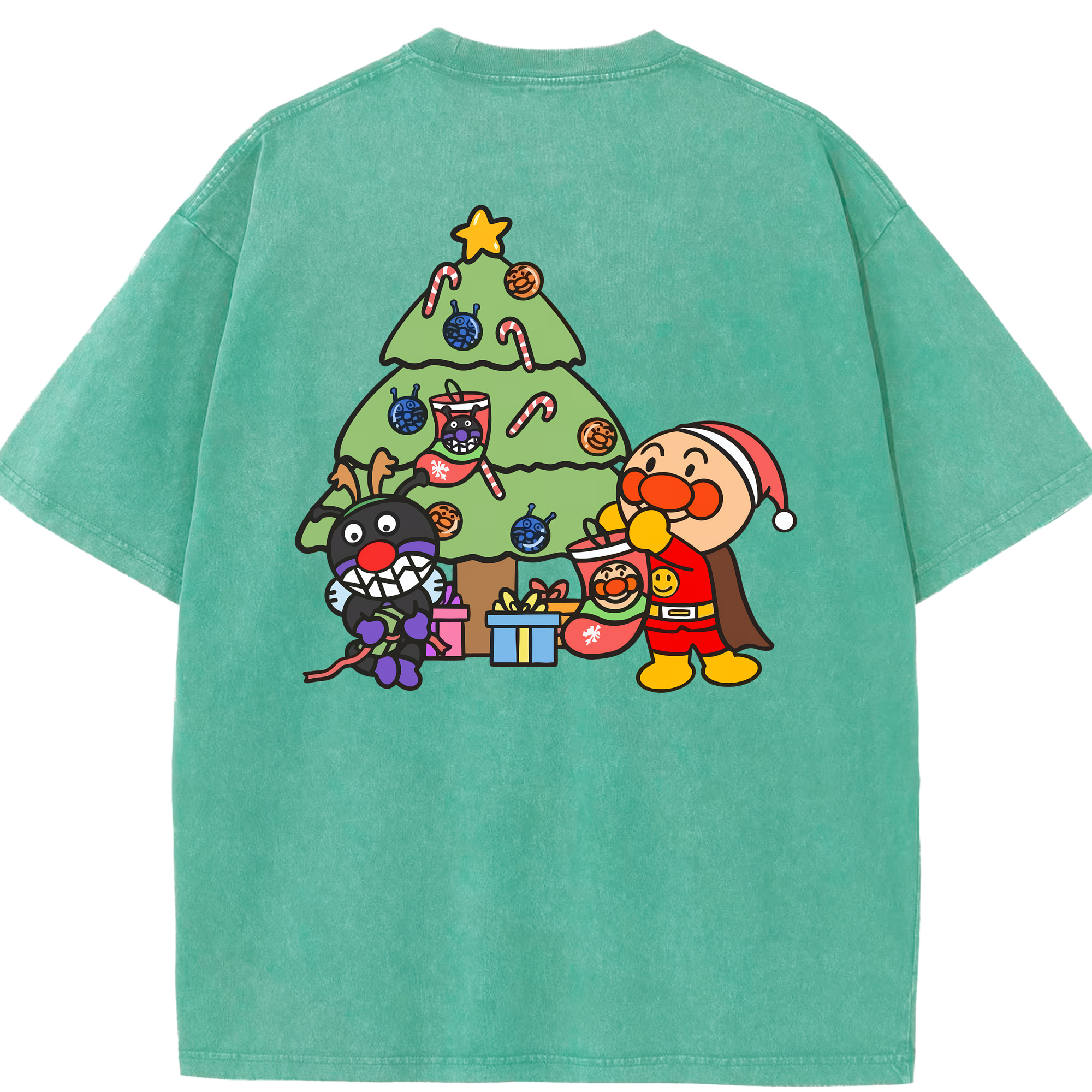 （画像用） アンパンマン Anpanman 綿100% ヴィンテージ風 半袖Tシャツ（背面プリント）